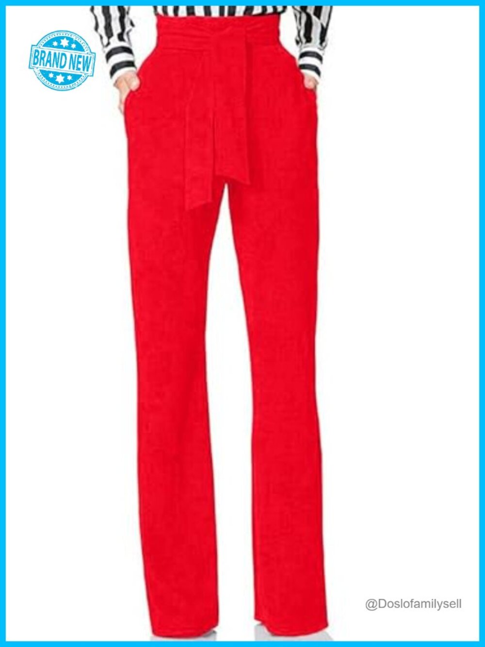 High Waist Straight Leg Wrinkle Resistant Work Pants